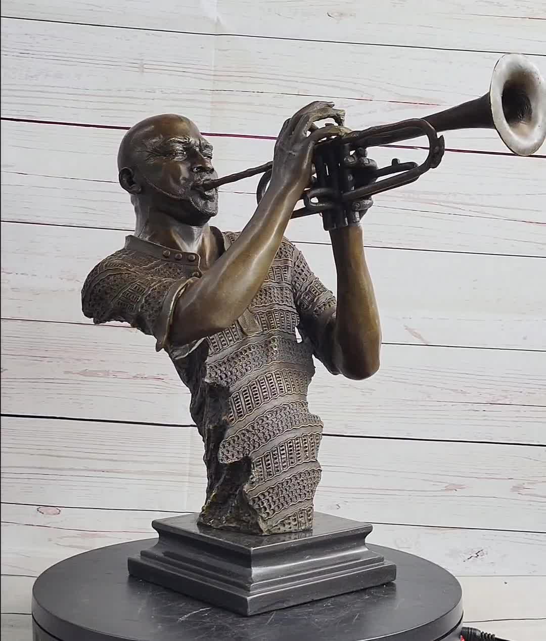 Vtg 1995 Enseno Jazz Players Piano outlets Trumpet Appearance Paris Modele Depose Statue